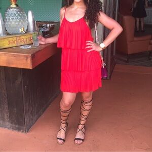 Missguided Red Layered Mini Dress